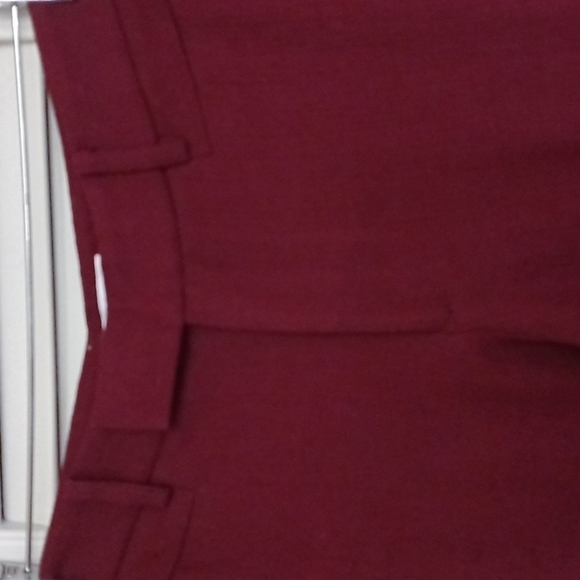 HELMUT Lang Pixel Suiting Wool Woven Skinny Pants, Wine Burgundy, Size 4 - Picture 4 of 11